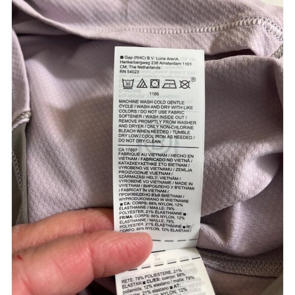 Athleta Ignite Shasta Purple/Bluff Gray Cropped Workout Active Top Size Large - Picture 13 of 14